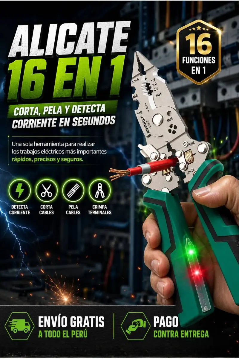 Alicate Multifuncional 16 en 1 Profesional
