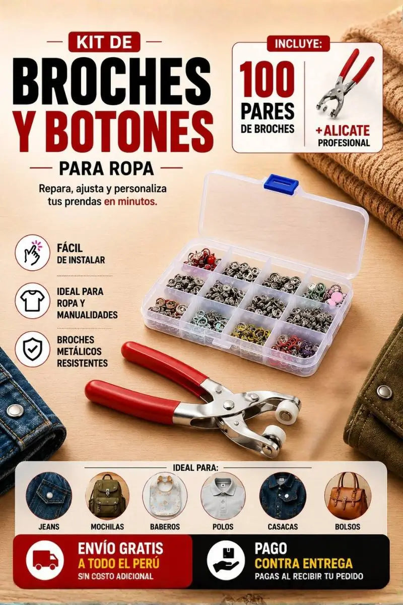 Kit de Broches a Presión™ (100 PARES)