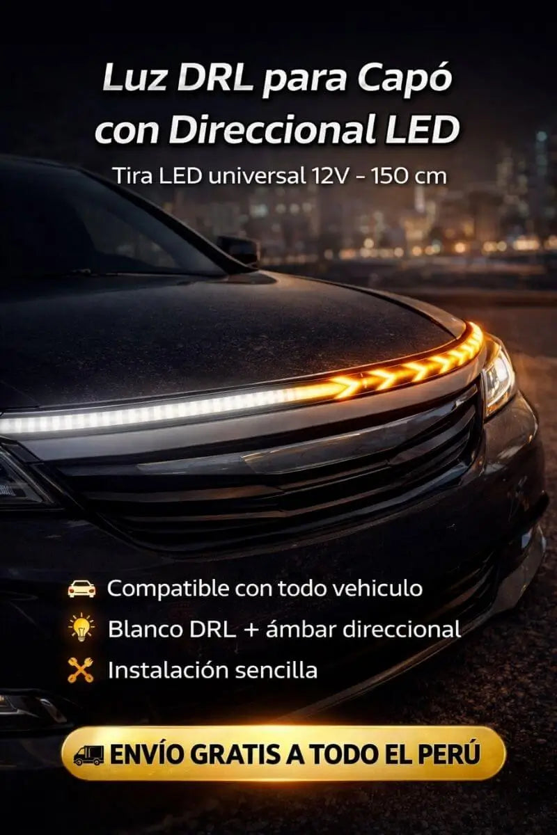 Luz DRL para Capó con Direccional LED | 12V | 150 cm + GARANTÍA ⭐⭐⭐⭐⭐