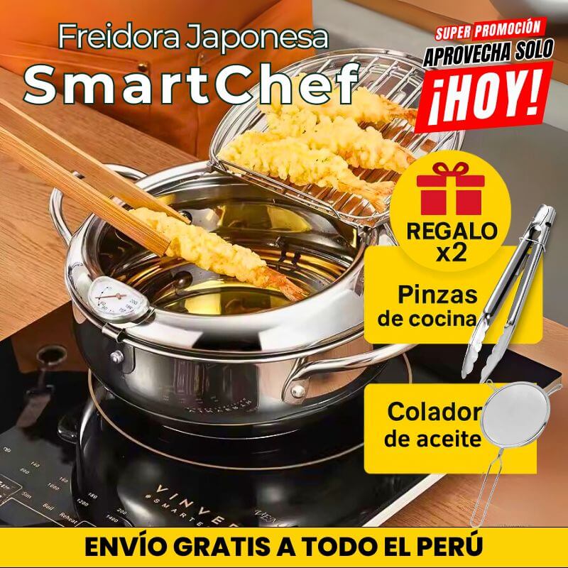 FREIDORA JAPONESA SMARTCHEFT² 2.2L + 🎁REGALOS + ⭐1 AÑO GARANTIA