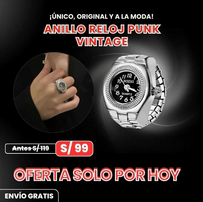 ANILLO RELOJ PUNK VINTAGE